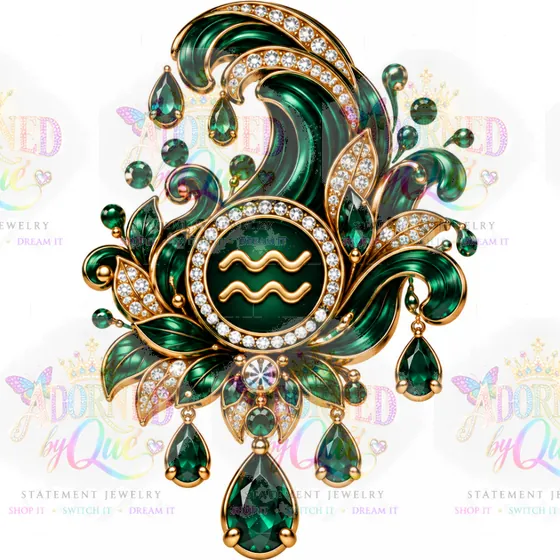 Astrology Aquarius earrings by Adorned by Que