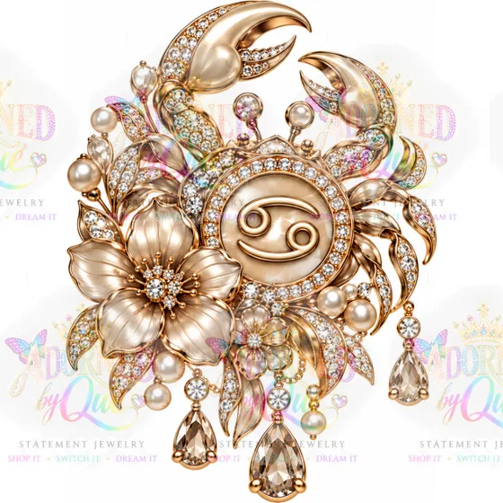 Astrology Cancer earrings by Adorned by Que