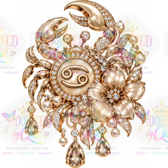 Astrology Cancer earrings by Adorned by Que