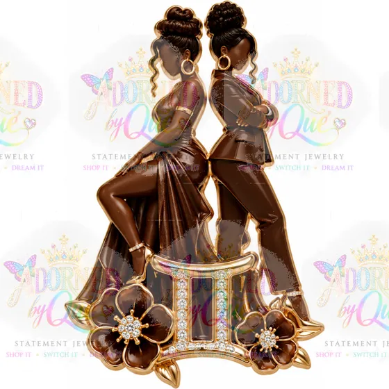 Astrology Gemini earrings by Adorned by Que