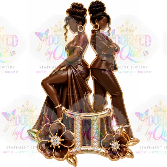 Astrology Gemini earrings by Adorned by Que